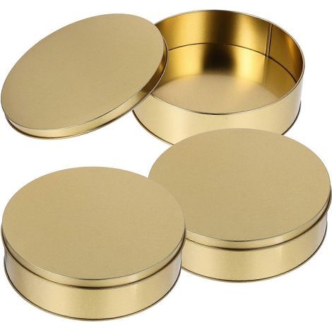 Runde Keksdose aus Weißblech mit Deckel, festliche Bonboniere, 3er-Set (1/5)
