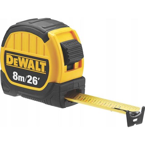 Metro a nastro Dewalt 8 metri giallo durevole compatto (1/3)