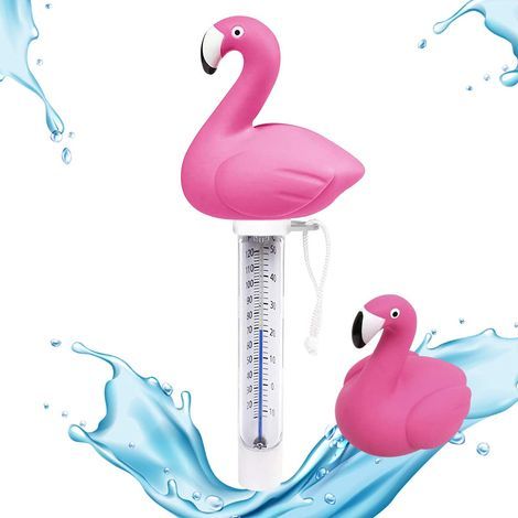 Thermomètre flottant pour piscine, étanche, résistant aux chocs, en forme de flamant rose, pour mesurer la température de l'eau des piscines et des spas-AquaForge (1/5)