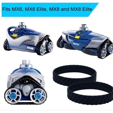 Deux pneus de nettoyage Zodiac MX8 Mx6 compatibles avec les courroies de pneus des robots de nettoyage de piscine.