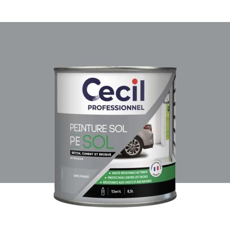 Peinture Glycéro Sol Cécil Professionnel PE SOL Gris foncé Brillant 0,5 L (1/2)