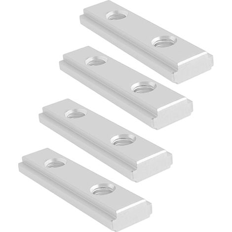 écrous à fente en T M6 à double rainure 50 x 6 mm pour scie d'établi, perceuse, scie à ruban, guide d'établi, argenté (1/5)