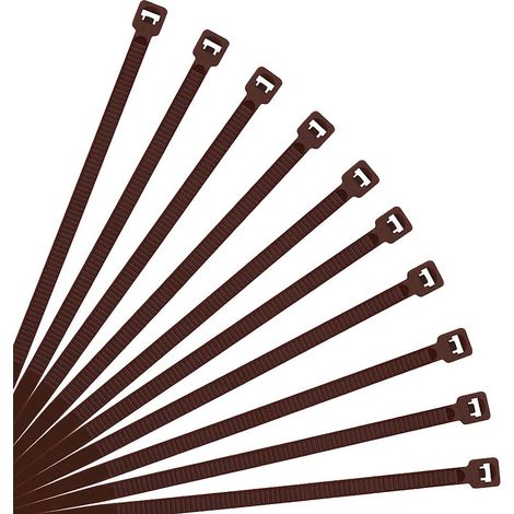 - Collier de Serrage en Nylon - Attache Câble Petit Format - Serre-Câbles - Lot de 500 Pièces (250mm x 3.6mm, Marron) (1/5)