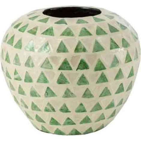 Vase Boule Motif Mosaïque "Nuye" 26cm Vert