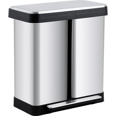 Recycling Bin - 72L, Dual 36L - Stainless Steel, Without Inner Bucket - for Kitchen, Office, Waste Sorting (1/5)