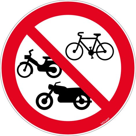 Panneau Interdit aux 2 roues - Rigide Ø450mm - 4080475