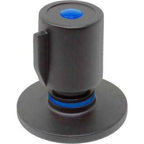 Mando redondo negro con florón Ø70mm para válvula de esfera empotrable (1/4)