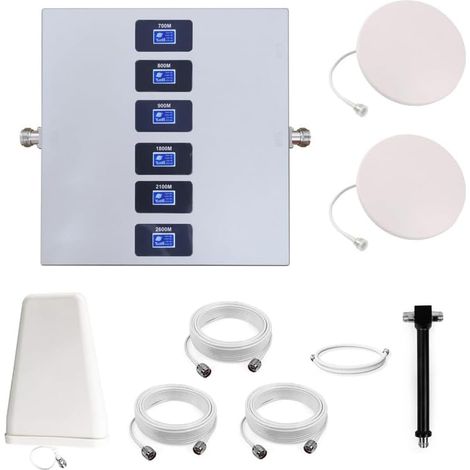 Amplificateur Signal Mobile 6 Bandes, Deux Antennes D'intérieur (1/5)