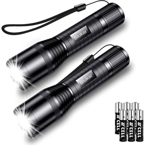 Lampe torche LED ultra-puissante, lampe torche tactique en aluminium étanche IPX6 (1/4)