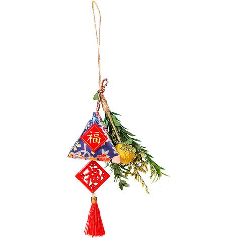 Sachet chinois porte-bonheur, forme Zongzi FU, décoration traditionnelle culturelle, pendentif pour voiture et sac à dos (1/5)
