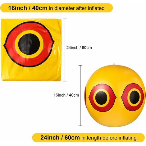 3 ensembles de ballons anti - oiseaux ballons d'horreur yeux d'horreur ballons d'horreur yeux d'horreur ballons munis d'étiquettes pour les yeux et les cordes pour dissuader les yeux, 3 couleurs MNS (1/4)