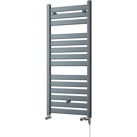 Capri - Anthracite Dual Fuel Towel Rail H1147mm x W500mm Standard - Straight (1/3)