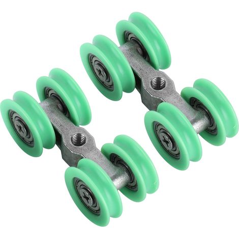 2 roulettes de rechange en acier inoxydable pour porte de douche, galets en U à 4 roues, petit format (1/5)
