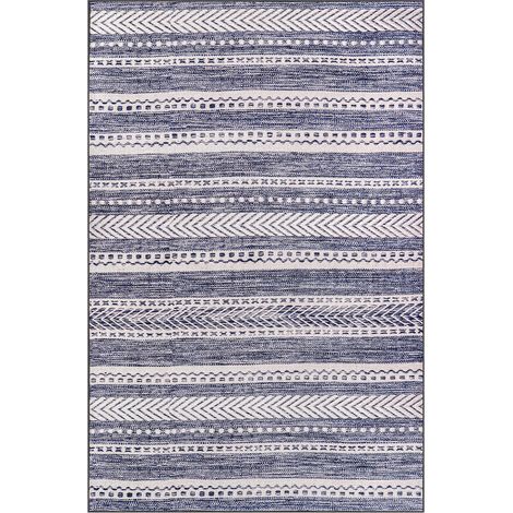 Grande Tappeto a Design Etnico Boho - (290x200 cm) - Velour Multicolore