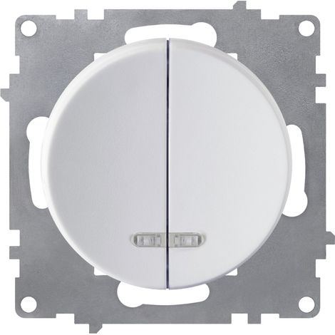 Interrupteur OneKeyElectro double simple allumage LED, 1 voie, blanc