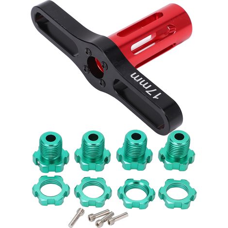 4 Pièces Moyeux de Roue Hexagonaux 17mm Vert pour Traxxas Summit E-REVO 1/10 avec Clé de Démontage (1/5)