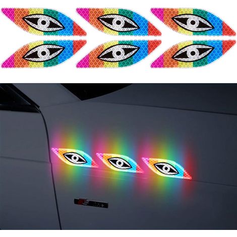 CCYKXA Autocollant réfléchissant 7 couleur Autocollant bandes réfléchissantes Autocollant bandes d'avertissement Autocollant latéral sécurité Décoration réfléchissante Universel pour voiture SUV (7 co (1/5)
