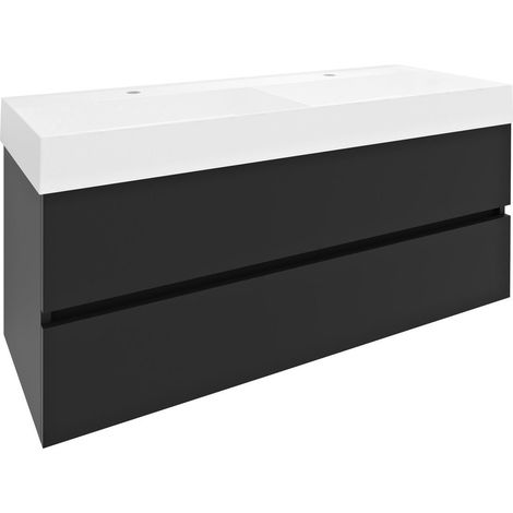 ODETTA Meuble sous-vasque 118x50x43,5cm, anthracite mat (1/4)