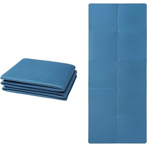 Tapis de yoga pliable antidérapant, tapis d'exercice portable pliable léger, tapis de gymnastique Pilates sport voyage, tapis de yoga 183 x 61 x 0,6 bleu marine navy (1/5)