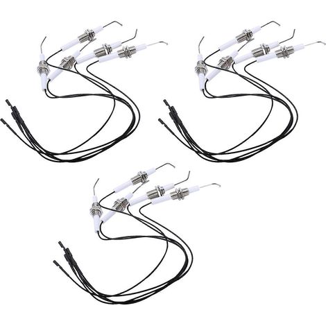 Composant d'allumage compatible, allumeur à électrode céramique avec fil de 30 cm et borne ronde de 2,3 mm, lot de 15. (1/5)