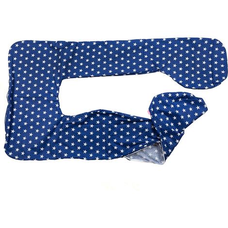 Fodera per cuscino di gravidanza BabyUniverse tipo U, 100% cotone - Stelle blu navy (1/4)