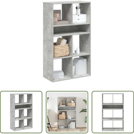 Holzwerkstoff -  Bücherregal Betongrau 66x31x112 cm Holzwerkstoff (1/5)