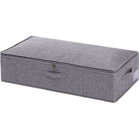 Sous Le lit Le récipient de Stockage avec la Couverture à Plat de glissière, Les Chaussures, Les vêtements, Les duvets, la boîte de Stockage d'oreillers,Gris foncé Lefou (1/5)