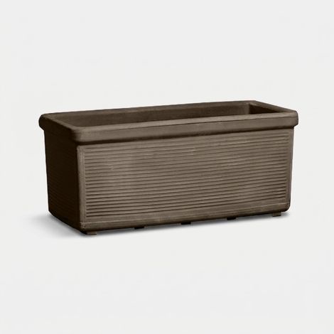 Jardinière rectangulaire d'extérieur en polyéthylène Millerighe - Marron (1/3)