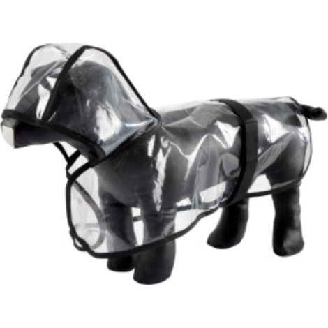 Imperméable pour chien avec capuche - Transparent et Noir - Taille XL (50 cm) - Livraison gratuite (1/3)