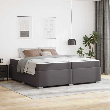 vidaXL Estructura de cama Gris 200 x 200 cm PVC (1/5)