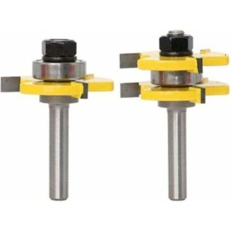 Nut- und Feder-Fräser-Set, 3 Schneiden, 12-mm-Schaft, T-förmiger Holzfräser, Holzbearbeitungswerkzeuge
