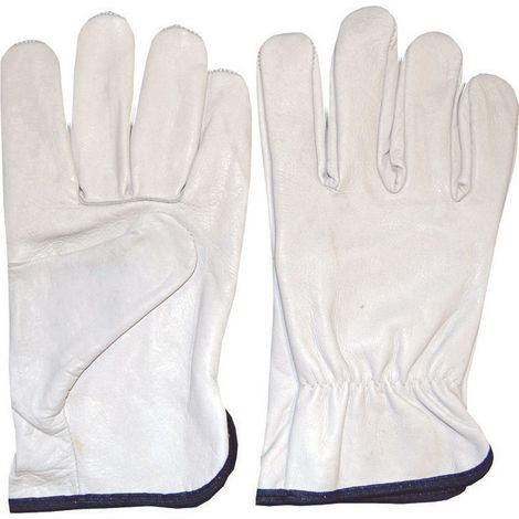 Guanti da lavoro in pelle bovina bianco - tg.8