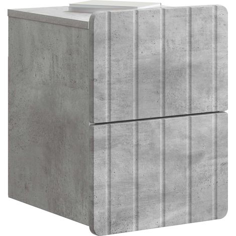 Maison Exclusive - Mobiletto da notte a muro Grigio Cemento 33 x 34,5 x 43 cm