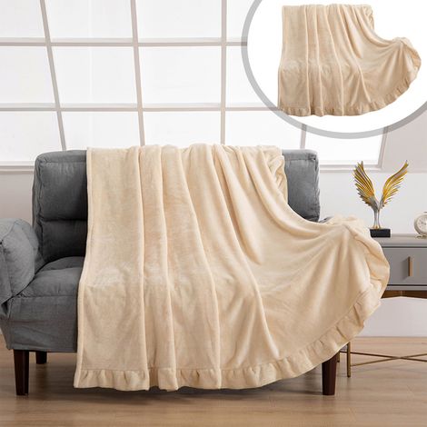 Couverture Jetable - Couverture En Polyester Et Velours - Forme De Cœur - Bordures Ondulées - 130 X 150 Cm - 1 Pièce (1/5)