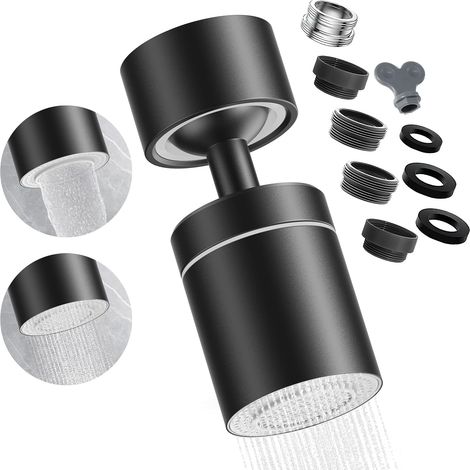 360° drehbarer Wasserhahn mit Doppelfunktion – Universeller Wasserstrahlregler mit Verlängerung für Küche und Bad, 2-Strahl-Wasserspar-Strahlregler und 4-lagige Filterung (1/5)