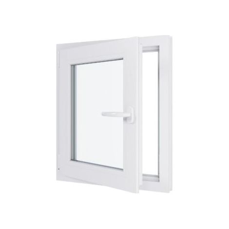 Finestra in PVC - Triplo vetro - Bianco - 600 mmx700 mm cm