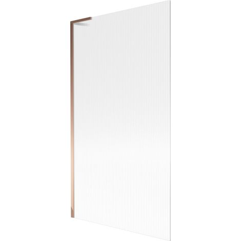 Mexen Next L paroi de baignoire 1 volet 100 x 150 cm, rayures, or rose - 895-100-000-03-09-60 (1/5)