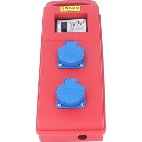 Boîtier de distribution électrique compact, étanche et portable, à 2 prises, pour chantier, 200-250 V (1/5)