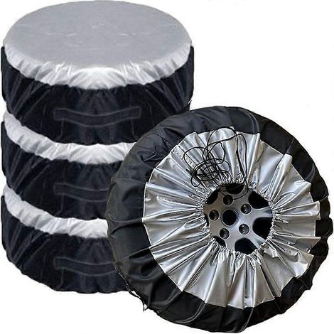 Housse de roue de secours, housses de rangement anti-poussière pour pneus 13-19 pouces pour remorque, camping-car, voiture, camion, caravane (taille : 4 pièces, S) (1/5)