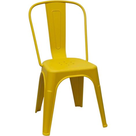 Sedia Mod. Urban Industrial in Polipropilene Senape Pizzeria Bar Ristorante