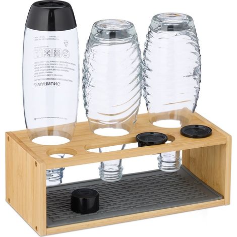 Escurridor de botellas de bambú para 3 botellas