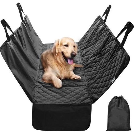 Housse de Siège pour Chien, Housse de Protection de Coffre Tapis de Protection, Facile à Nettoyer, Imperméable, pour Chiens, Noir (1/4)