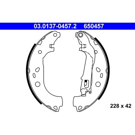 Jeu de mâchoires de frein ATE 03.0137-0457.2 FIAT 16 05 187 77362756 77363513