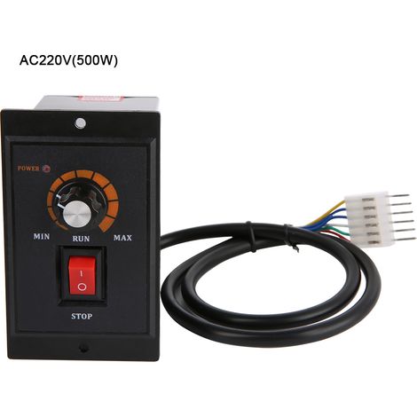 Vitesse du Moteur à Courant Alternatif, Contrôleur monophasé 220V 50 60Hz, Régulateur électrique Industriel et Scientifique avec Interrupteur 500W (KIMISSrv73b6dx25-03)