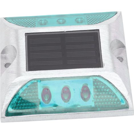 Solar-Terrassenleuchte mit 6 LEDs, solarbetrieben, Einfahrtsleuchte, doppelseitig, reflektierend, grün (1/5)
