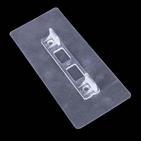Packung mit 10 selbstklebenden, spurlosen Regalwinkeln, kein Bohren erforderlich, für mehrstufige Lagerregale (7 x 16 cm), transparent. (1/5)