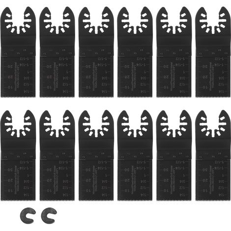 14 lames de scie oscillante multifonction à libération rapide, kit d'accessoires de bricolage pour le travail du bois, lot de 14 pièces (1/5)