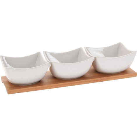 VASSOIO CON TRE CIOTOLE cm 30 x 10