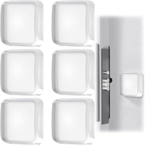 Fermaporta a parete, fermaporta trasparente, set di 6 pezzi in silicone, adesivo, riutilizzabile, 42 mm, fermaporta per ante di armadi, cucina, bagno, ufficio (1/4)