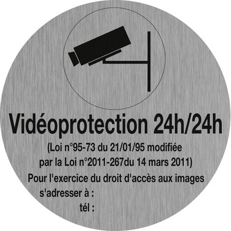 Novap – Plaque de porte vidéo Ø75mm en aluminium brossé – Fixation adhésive – Signalétique contemporaine – 4383309